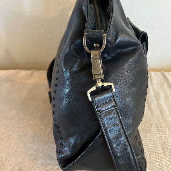 Christopher & Kon Woman's Black Leather Bohemian Crossbody/Travel/Hand Bag - Picture 6 of 11